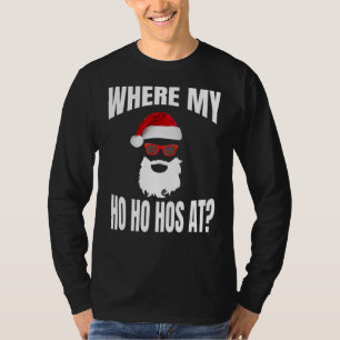 T-shirt Où Mes Hôtes À Noël - Père Noël Ho Ho Hos
