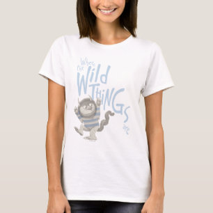 T-shirt Où sont les bêtes sauvages Citation - Bleu