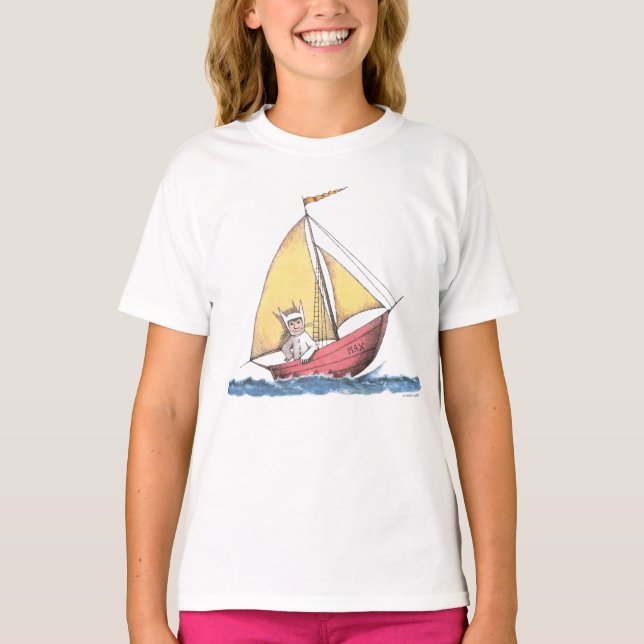 T-shirt Où sont les monstres ? | Max fait voile (Devant)