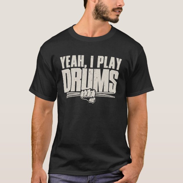 T-shirt Ouais, Je Joue Aux Tambours (Devant)