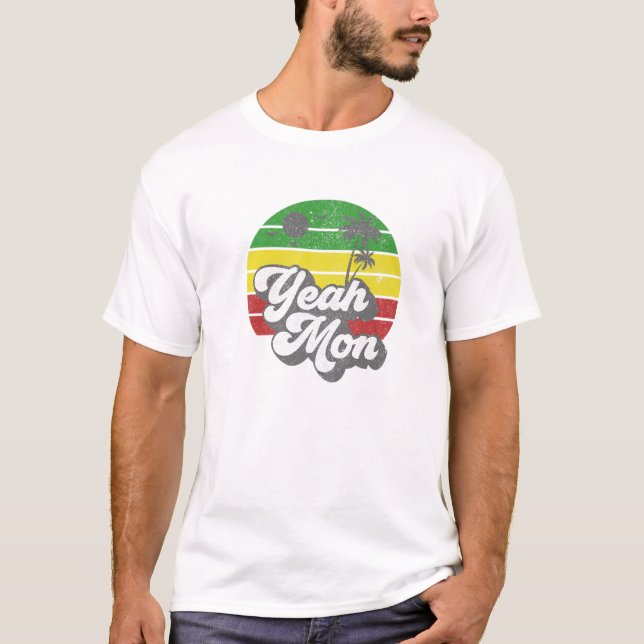 T-shirt Ouais Mon Jamaïque Rasta Roots Rock Reggae Jamaïca (Devant)