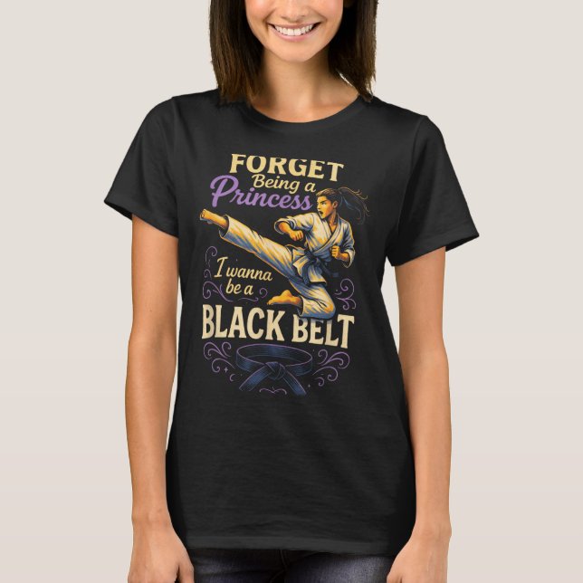 T-shirt Oubliez d'être une princesse - Karaté Kickboxing (Devant)