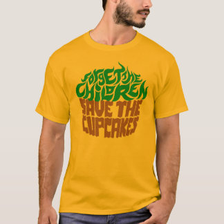 T-shirt Oubliez les enfants - vert+Chocolat