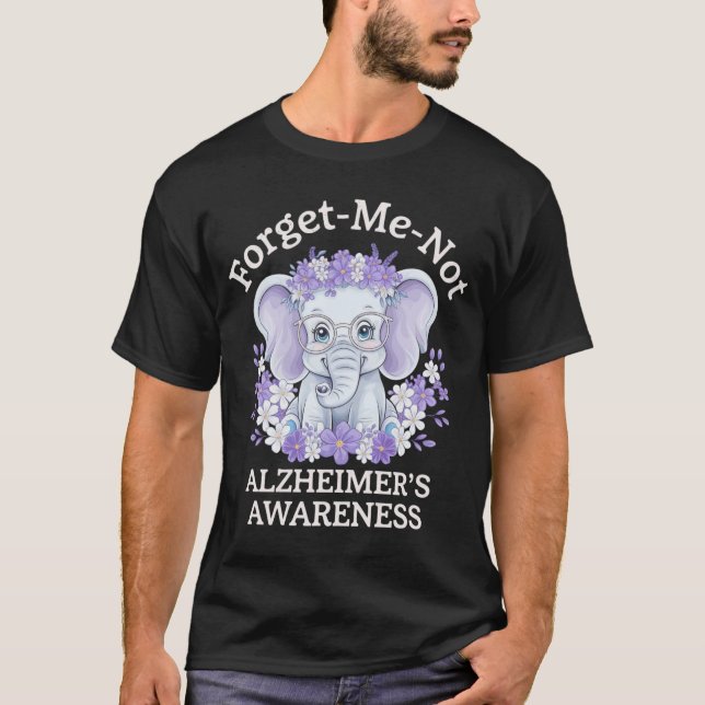 T-shirt Oubliez-moi pas éléphant La conscience d'Alzheimer (Devant)