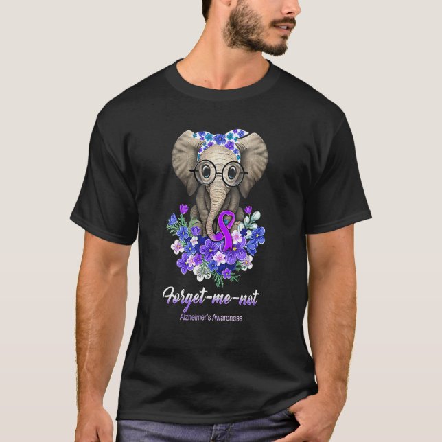 T-shirt Oubliez-moi pas la conscience d'Alzheimer Elephant (Devant)