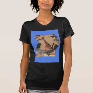 T-shirt Ouganda - Carte de la faune - Imprimer