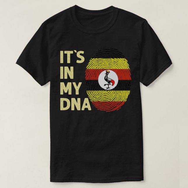 T-shirt Ouganda Dans Mon ADN L'équipe du drapeau ougandais (Design devant)