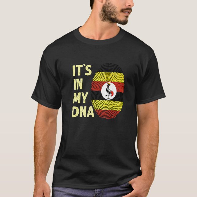 T-shirt Ouganda Dans Mon Adn Ouganda L'Équipe Drapeau Ouga (Devant)
