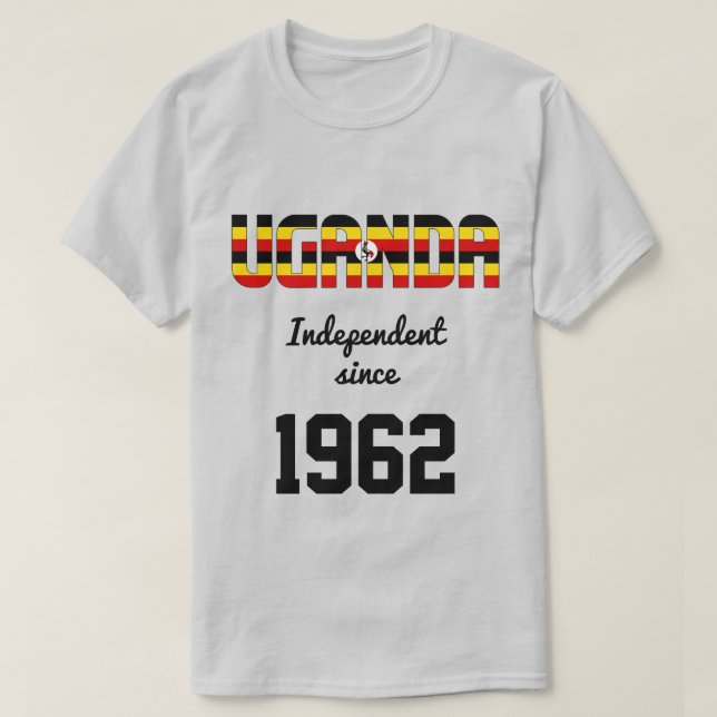 T-shirt Ouganda Fête de l'indépendance du drapeau (Design devant)