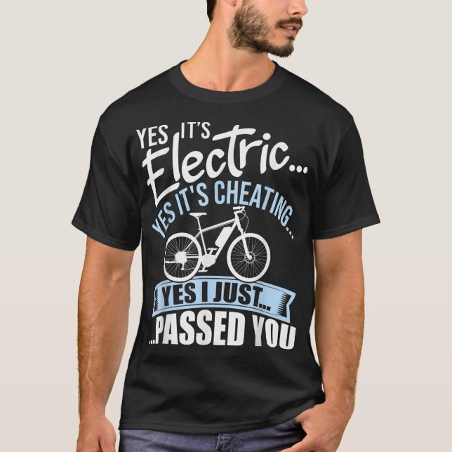 T-shirt Oui C'est électrique Oui C'est tricher E-Bike Elec (Devant)