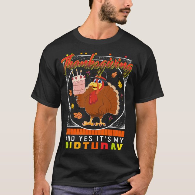 T-shirt Oui C'est mon anniversaire Turquie Automne Costume (Devant)