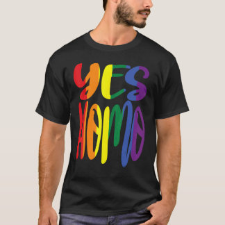 T-shirt oui homo, couleurs arc-en-ciel dans le dicton