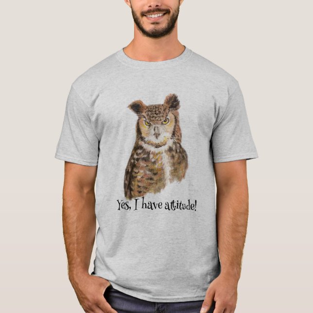T-shirt 'Oui, J'Ai Une Attitude ! ' Citation d'Art pour le (Devant)