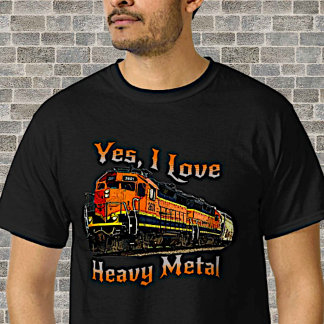 T-shirt Oui J'aime le train de locomotives diesel en métal