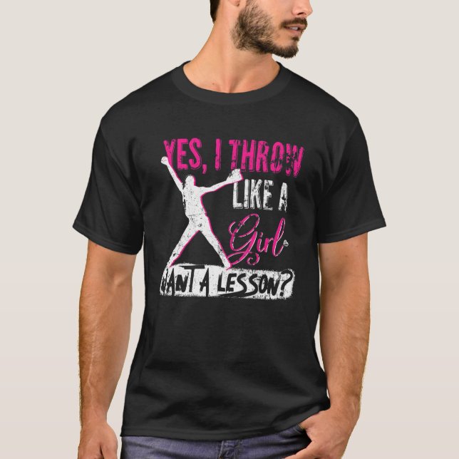 T-shirt Oui Je Jette Comme Une Fille Cool Pitchers Drôle S (Devant)