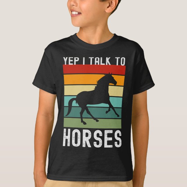 T-shirt Oui Je Parle À Chevaux Agriculteur Animal Horseck  (Devant)