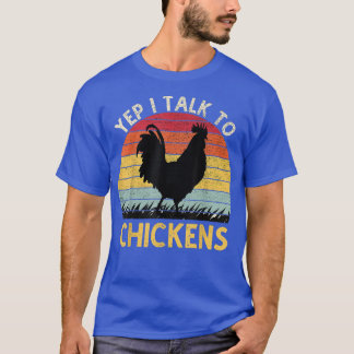 T-shirt Oui, Je Parle À Chicken Vintage Funny Chicken Farm
