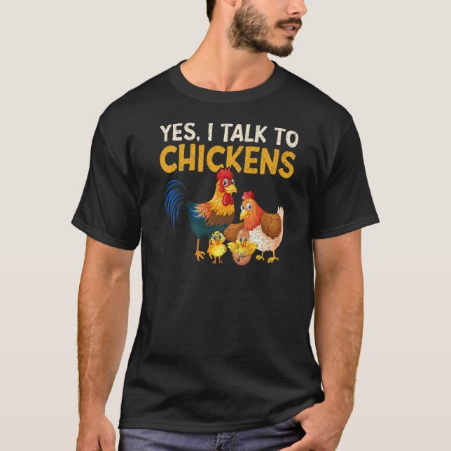 T-shirt Oui Je Parle À Chickens Farm Chicken Farmer 1 (Devant)