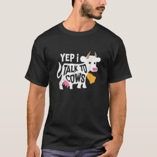 T-shirt Oui, Je Parle À Vache Drôle Vache Animal Cute Vach