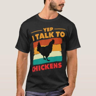T-shirt Oui Je Parle Au Poulet Poulet Poulet D'Agriculteur