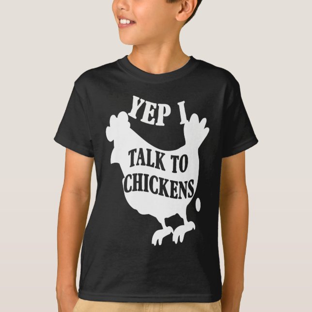 T-shirt Oui Je Parle Aux Poulets - Mignonne Amateur De Pou (Devant)