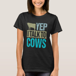 T-shirt Oui je parle aux vaches design amateur de vaches e