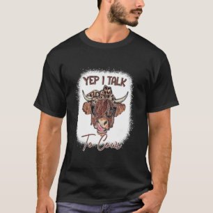 T-shirt Oui je parle aux vaches Highland Cow Chignon Méssy