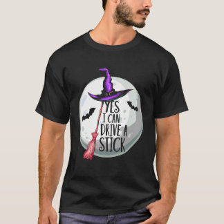 T-shirt Oui, je peux conduire un bâton drôle Halloween Spo
