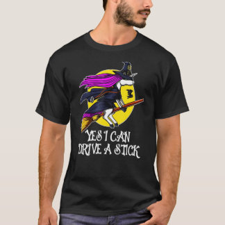 T-shirt Oui Je Peux Conduire Un Bâton Magique Unicorne Pou