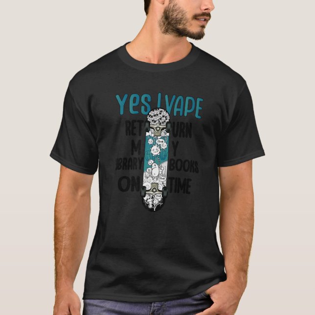 T-shirt Oui Je retourne mes livres de bibliothèque à temps (Devant)