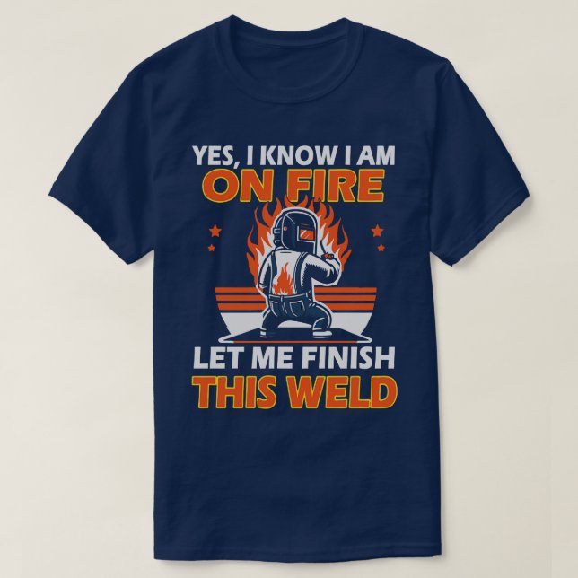 T-shirt Oui Je sais que je suis en feu Laissez-moi termine (Design devant)