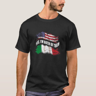 T-shirt Oui, je suis à la fois Américains et Italiens