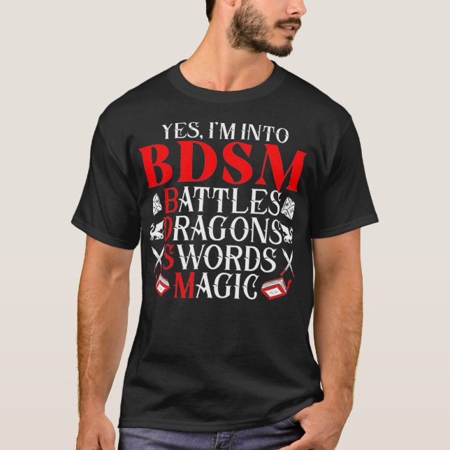 T-shirt Oui Je suis dans les batailles Dragons épées Magiq (Devant)