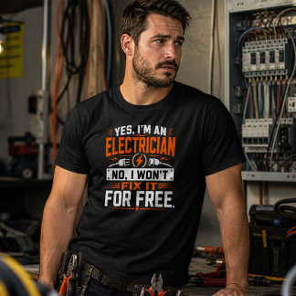 T-shirt Oui je suis électricien Non je ne le réparerai pas