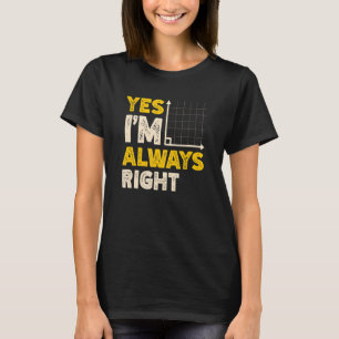 T-shirt Oui, je suis toujours droite Maîtrise de mathémati