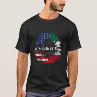 T-shirt Oui, je suis tous les deux à moitié américain demi
