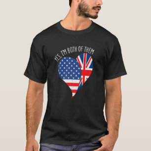 T-shirt Oui, je suis tous les deux à moitié américain demi
