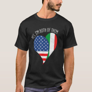 T-shirt Oui, je suis tous les deux moitié Américain moitié