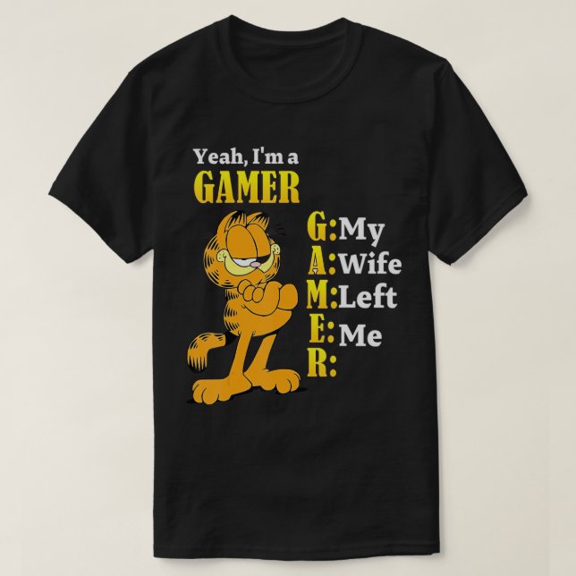 T-shirt Oui, je suis un joueur, ma femme m'a laissé jouer  (Design devant)