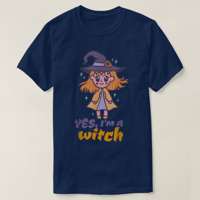 T-shirt Oui, je suis une sorcière drôle Halloween Éffrayan (Design devant)