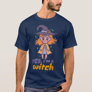 T-shirt Oui, je suis une sorcière drôle Halloween Éffrayan