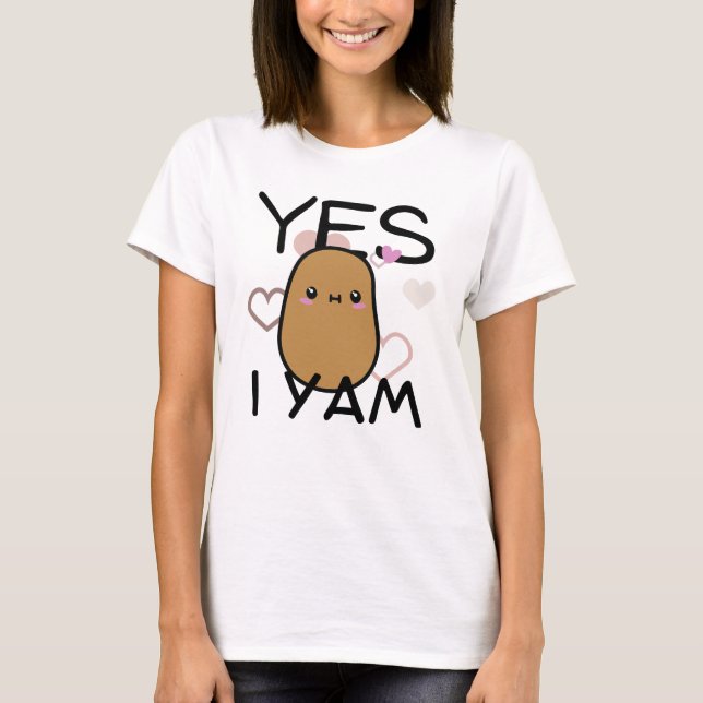 T-shirt Oui, je Yam kawaii pomme de terre mignonettes enfa (Devant)