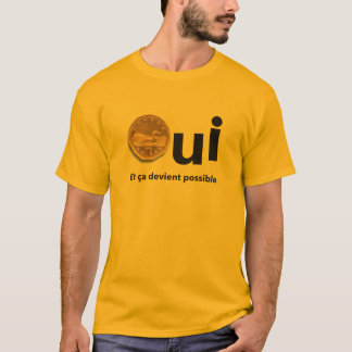 T-shirt OUI Québec Référendum 1995 Affiche Dollars Jaune