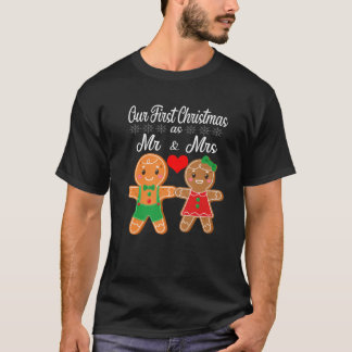 T-shirt Our First Christmas As M. et Mme 2021 Gingerbread