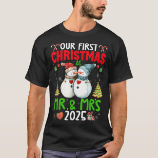 T-shirt Our First Christmas As Mr  Mrs 2025 Couple 