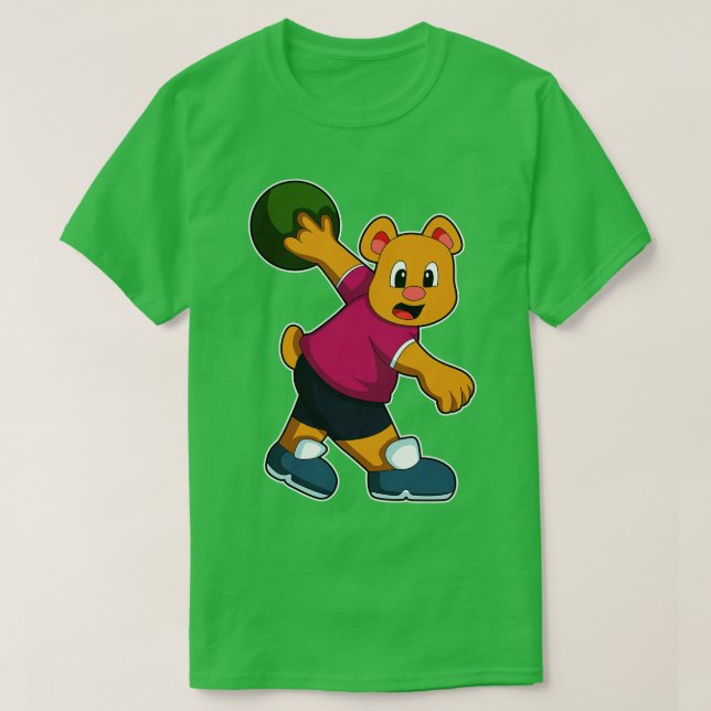 T-shirt Ours à Bowling avec Bowling balle 2 (Design devant)