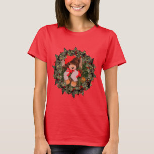 T-shirt Ours À Holly Wreath Noël 