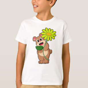 T-shirt Ours à la Fleur jaune