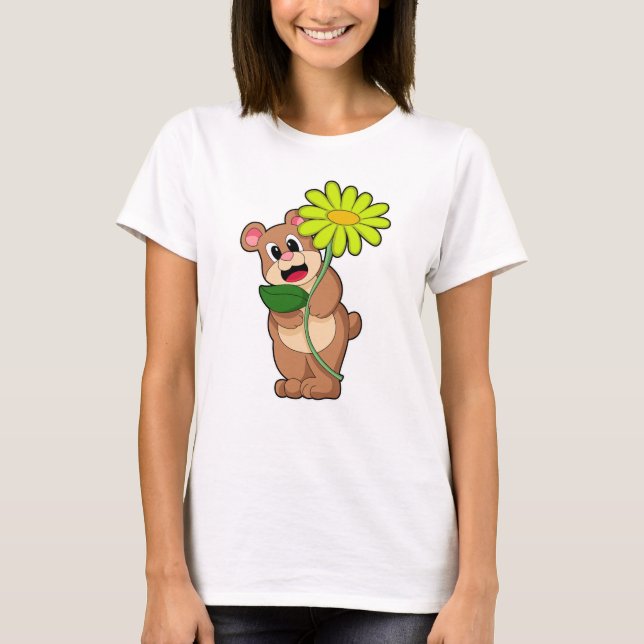 T-shirt Ours à la Fleur jaune (Devant)