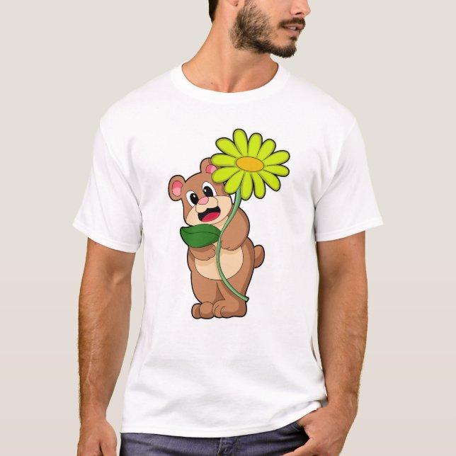 T-shirt Ours à la Fleur jaune (Devant)